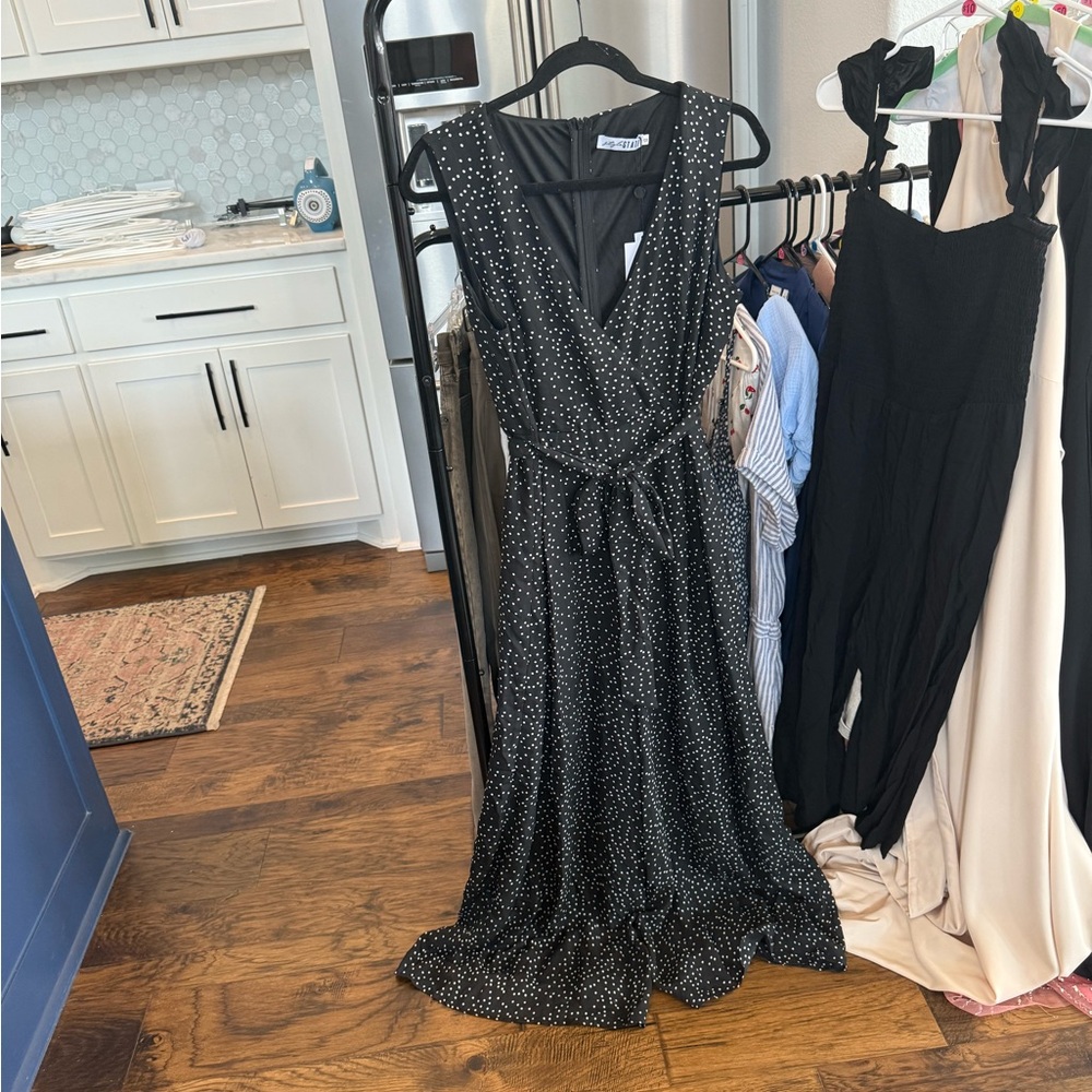 NWT Style State black and white polka dot jumpsuit